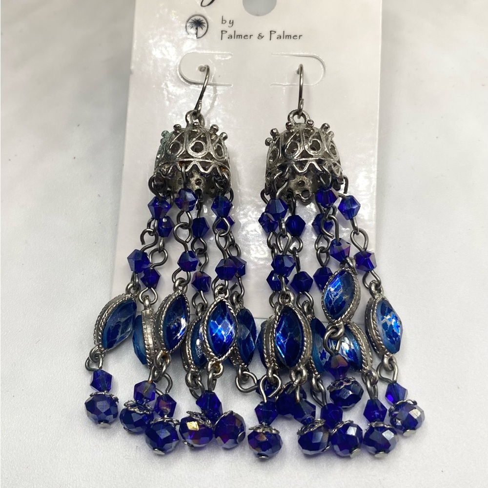 Jhumka Bell Tassel Earrings Royal & Purple